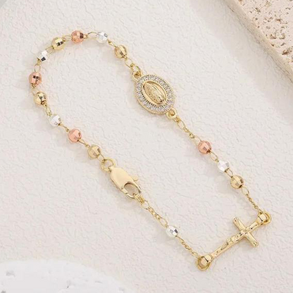 📢📢50% SLEVA!!!✝️Elegantní štrasový křížový náramek