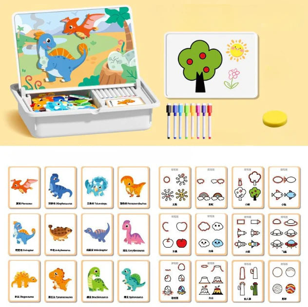 Zábavné magnetické puzzle – oboustranná vzdělávací hra pro děti