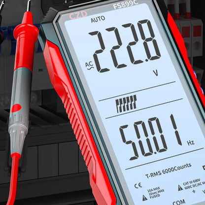 Dobíjecí digitální multimetr s USB – True RMS, automatické přepínání rozsahu a podsvícený LCD displej, CAT III 1000V