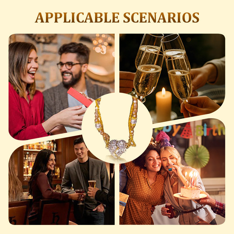 Magnetický náhrdelník s párem rozdělených srdíček