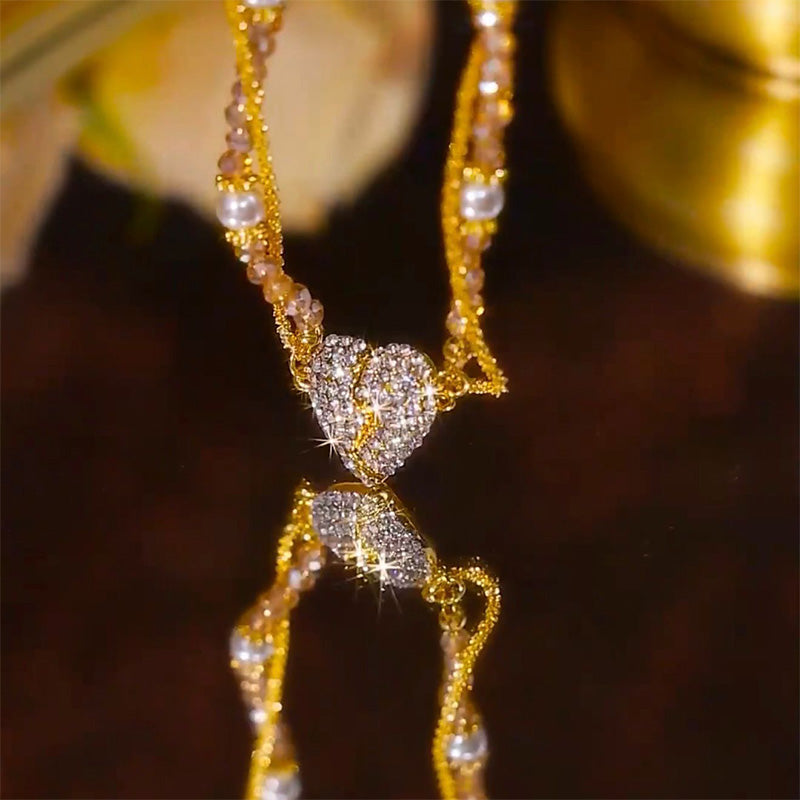 Magnetický náhrdelník s párem rozdělených srdíček