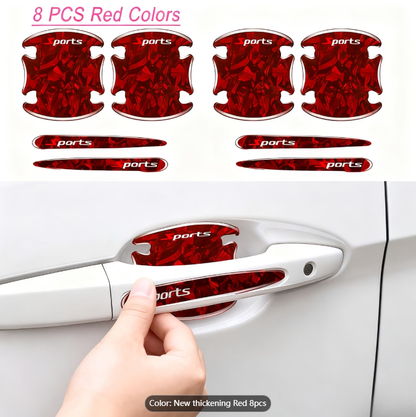 🚗Brand new carbon fiber/8-piece pack car door handle cup protector stickers, ⭐️anti-collision strip covers, scratch and wear resistant.