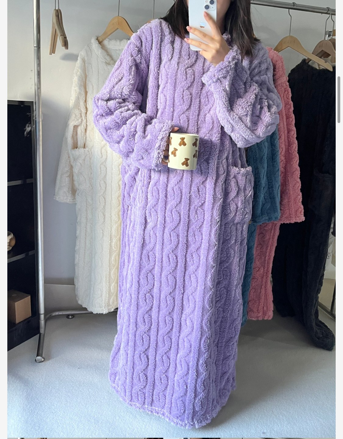 Zimní teplé a pohodlné domácí oblečení z korálového fleecu