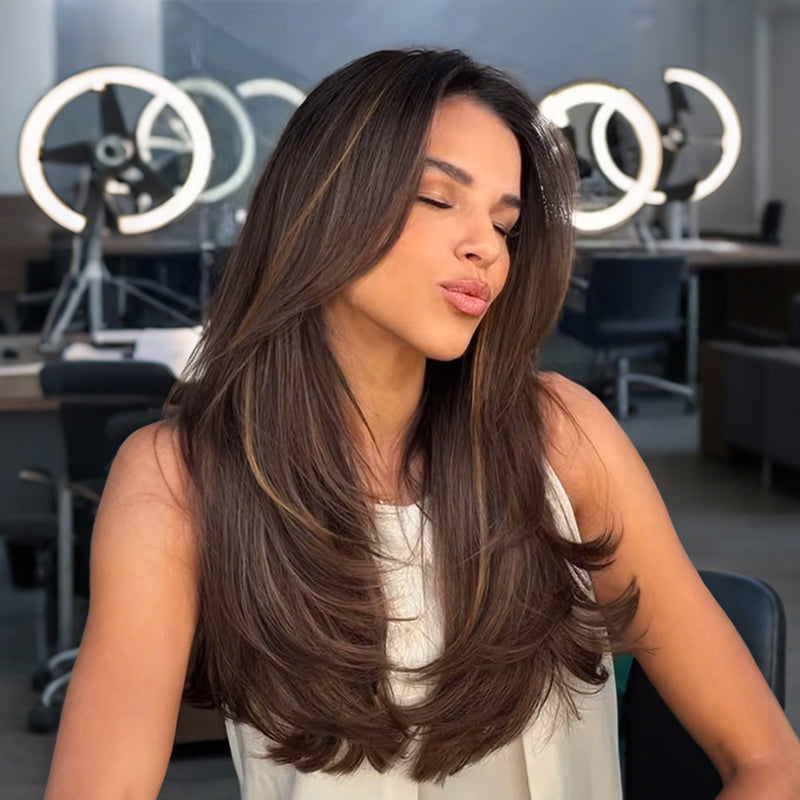 Vrchní vrstvená ofina pro ženy s řídnoucími vlasy