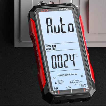 Dobíjecí digitální multimetr s USB – True RMS, automatické přepínání rozsahu a podsvícený LCD displej, CAT III 1000V