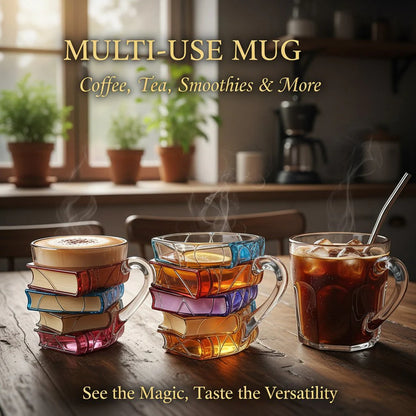 Hrnek z vitráže Artisan Book Stack