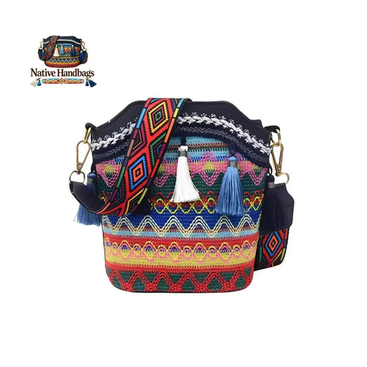 🧵 Růně tkaná kabelka ve stylu dómorodnch Američanů – 4 barvy