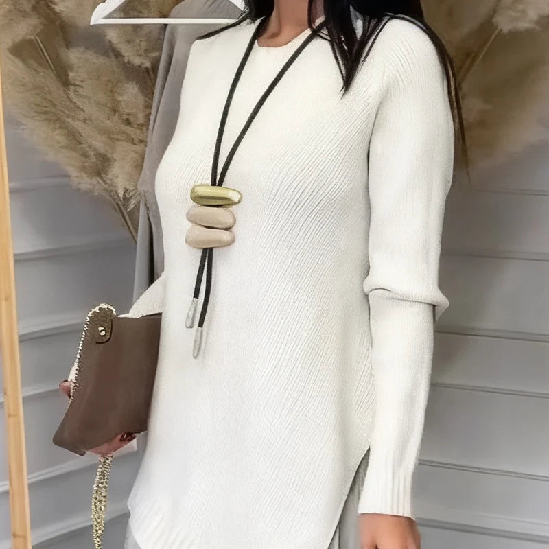 🌱Pletený svetr se síťovaným skládaným vzorem🍃