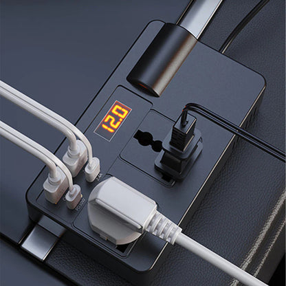 Přenosný měnič do auta 12 V/24 V – 220 V s digitálním displejem