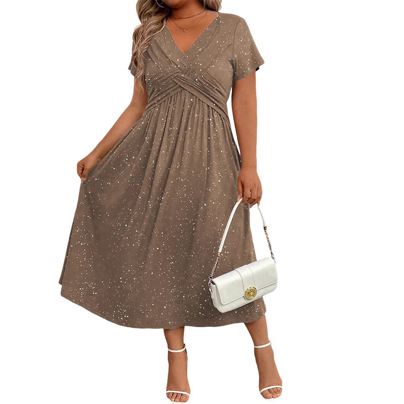 👗 Elegantní dámské šaty s V-výstřihem a zkráceným předním dílem ✨