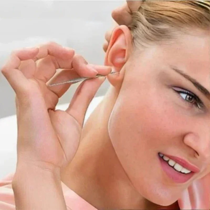 Prémiová sada na čištění uší 6 v 1 z nerezové oceli – bezpečné, leštěné, nedráždivé nástroje na odstraňování ušního mazu s přepravním pouzdrem