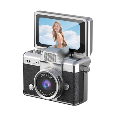 Mini retro kapesní fotoaparát, malý a přenosný, ideální na cesty a selfie.