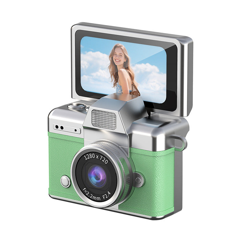 Mini retro kapesní fotoaparát, malý a přenosný, ideální na cesty a selfie.