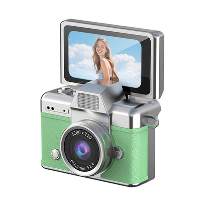 Mini retro kapesní fotoaparát, malý a přenosný, ideální na cesty a selfie.