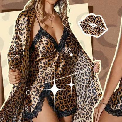 Sexy župan a noční košilka s leopardím potiskem