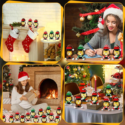 Karácsonyi dekoráció Mini hóember lámpa sapkával és sállal