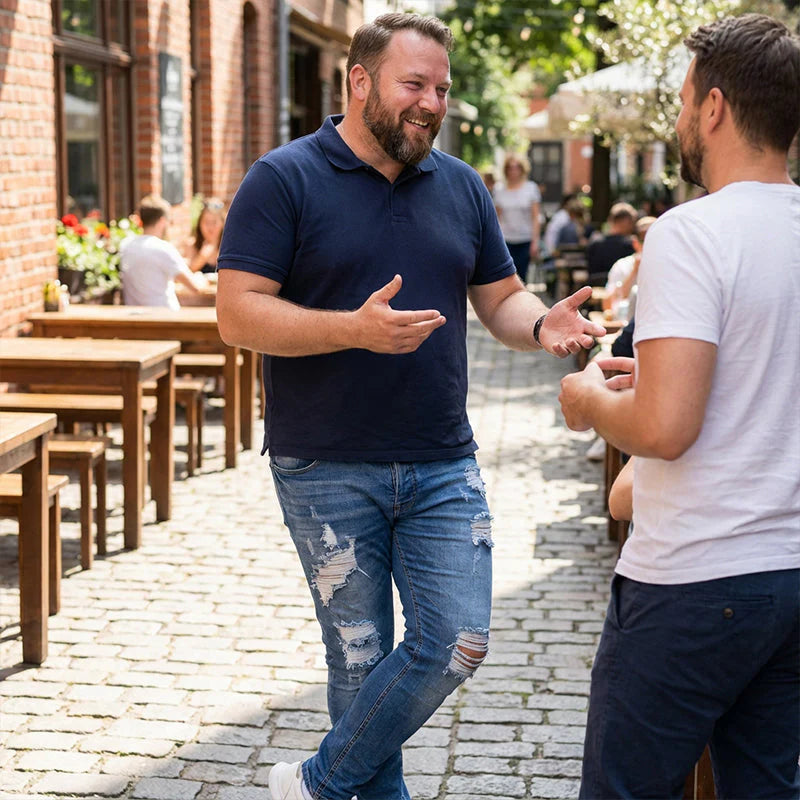 Stylové pánské skinny džíny s efektem opotřebení