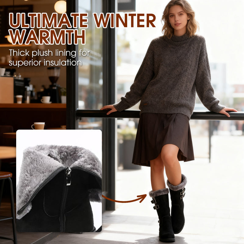 🔥 🔥 🔥Teplé dámské sněhule střední výšky s plyšovou podšívkou！