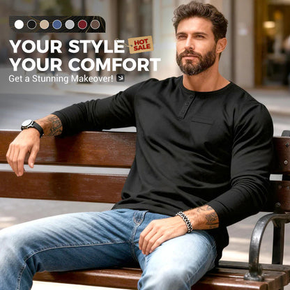 Pánské tričko s dlouhým rukávem – prodyšný polyester, zapínání na knoflíky, náprsní kapsa, pohodlný střih, snadná údržba, každodenní styl