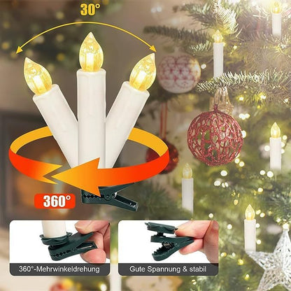🎄Bezdrátové bezplamenné svíčky s dálkovým ovládáním a klipy