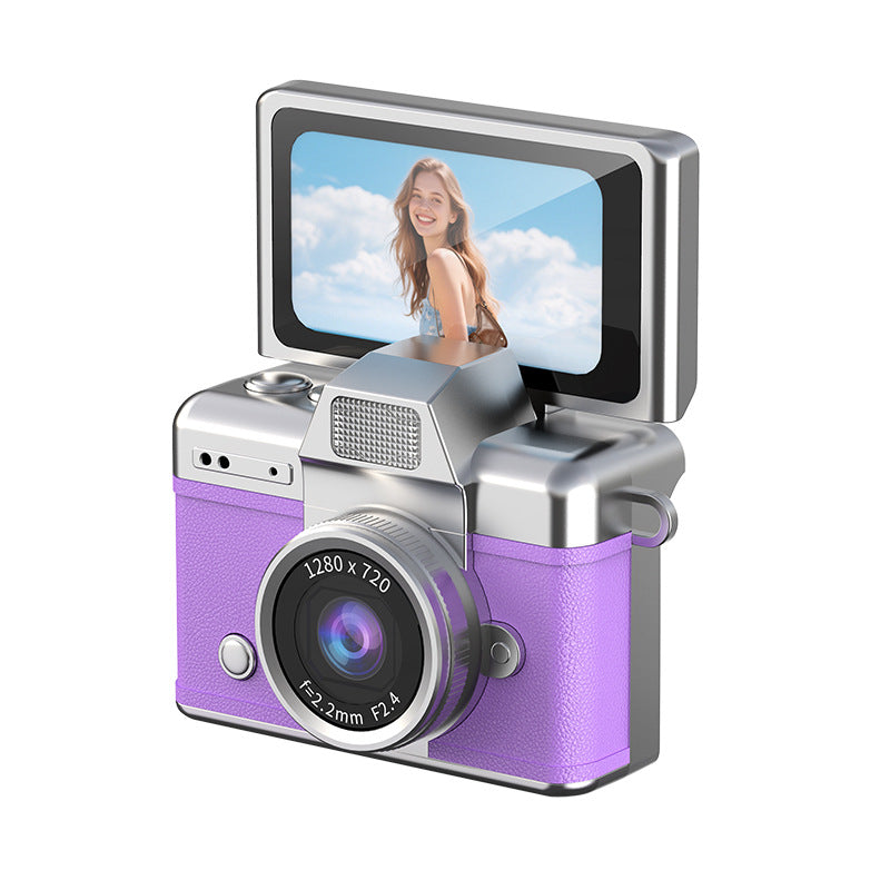 Mini retro kapesní fotoaparát, malý a přenosný, ideální na cesty a selfie.