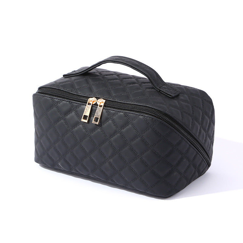 ✨ Dámská cestovní kosmetická taštička – Voděodolný organizér na make-up z umělé kůže s otevíráním o 180° a velkou kapacitou