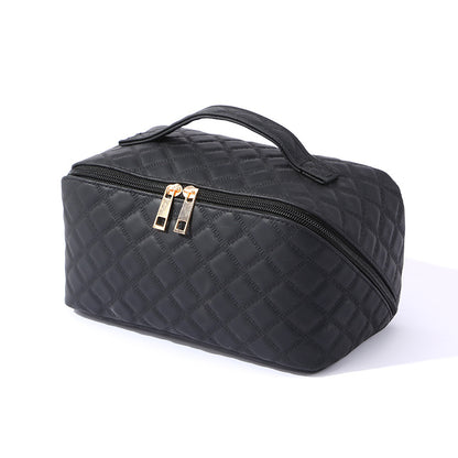✨ Dámská cestovní kosmetická taštička – Voděodolný organizér na make-up z umělé kůže s otevíráním o 180° a velkou kapacitou