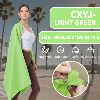 Víceúčelový magnetický ručník, rychleschnoucí a odolný vůči písku, lehký a přenosný s magnetickým zapínáním.