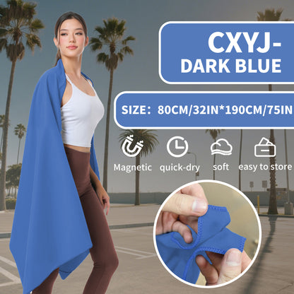 Víceúčelový magnetický ručník, rychleschnoucí a odolný vůči písku, lehký a přenosný s magnetickým zapínáním.