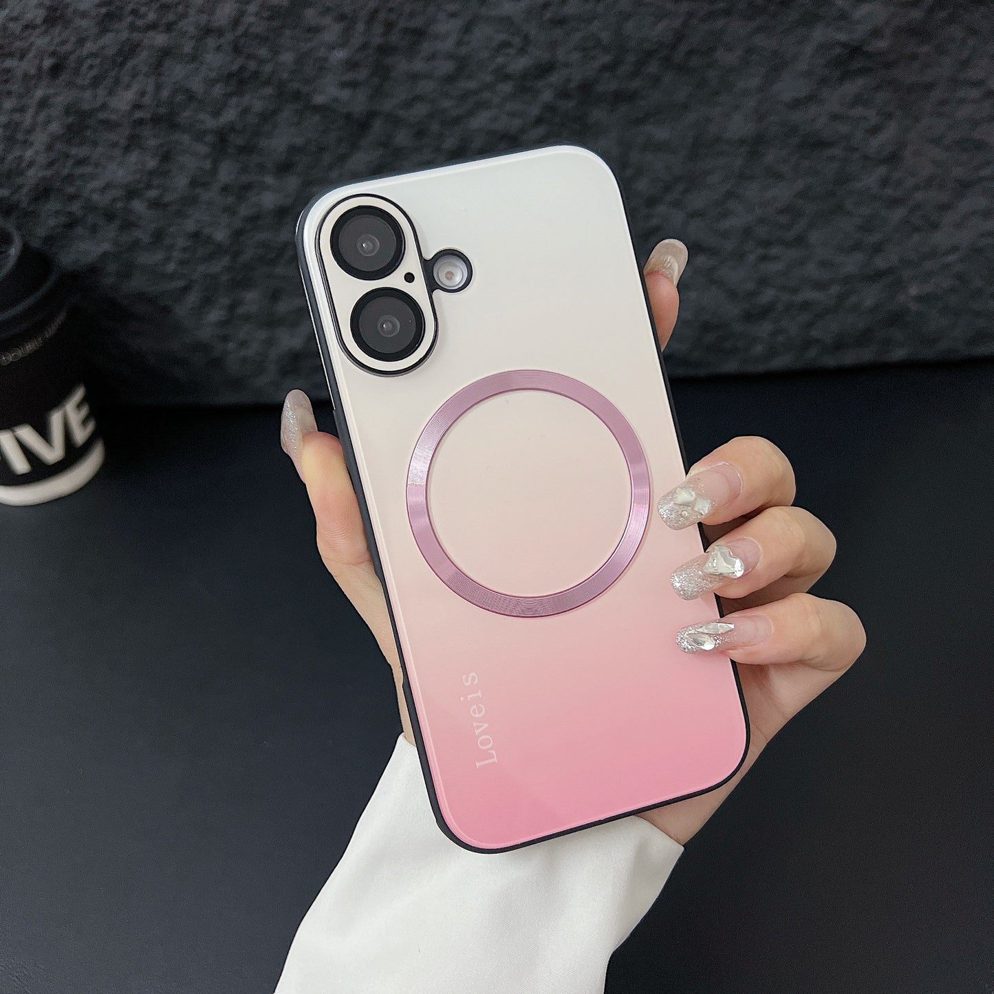 Pouzdro na telefon s magnetickým sklem s gradientním povrchem