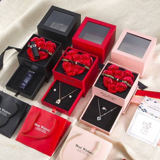 💕 Růžová valentýnská narozeninová balicí krabice