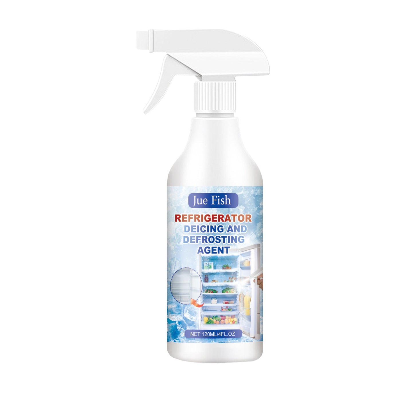 Refrigerator defrosting and ice removal agent