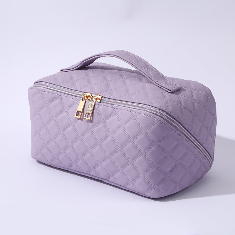 ✨ Dámská cestovní kosmetická taštička – Voděodolný organizér na make-up z umělé kůže s otevíráním o 180° a velkou kapacitou