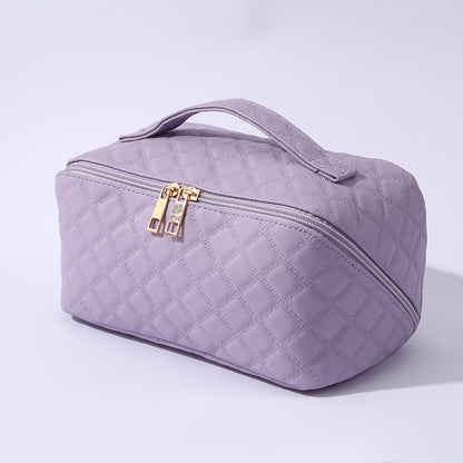 ✨ Dámská cestovní kosmetická taštička – Voděodolný organizér na make-up z umělé kůže s otevíráním o 180° a velkou kapacitou