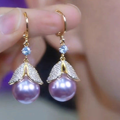 ✨Elegantní zlaté náušnice s třpytivými diamanty