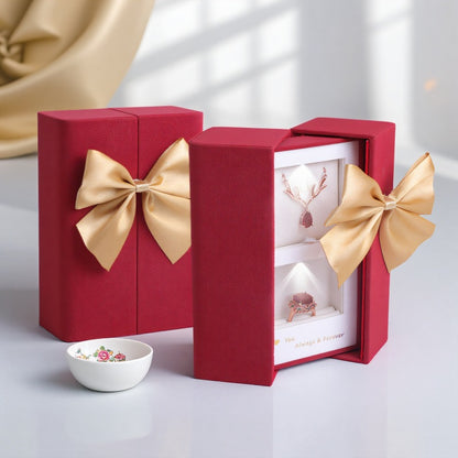 💕Dárková krabička na šperky na Valentýna, prémiová PU kožená LED lampa na narozeniny🎁