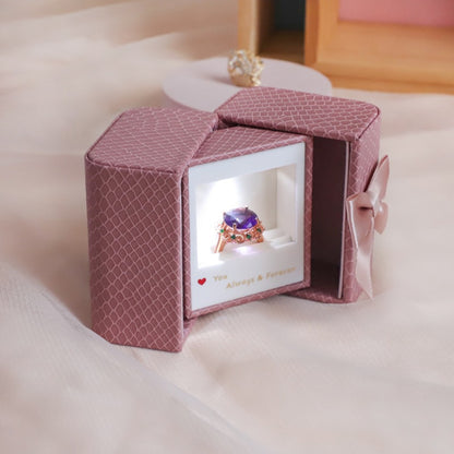 💕Dárková krabička na šperky na Valentýna, prémiová PU kožená LED lampa na narozeniny🎁