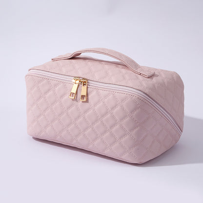 ✨ Dámská cestovní kosmetická taštička – Voděodolný organizér na make-up z umělé kůže s otevíráním o 180° a velkou kapacitou