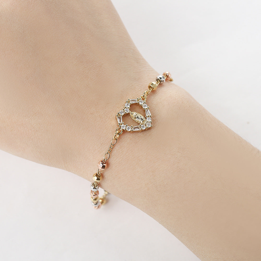 📢📢50% SLEVA!!!✝️Elegantní štrasový křížový náramek