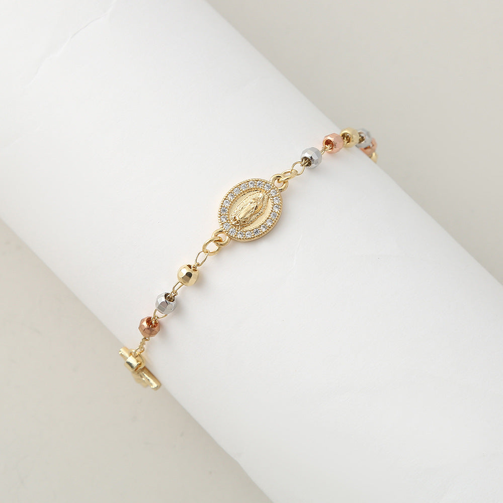 📢📢50% SLEVA!!!✝️Elegantní štrasový křížový náramek