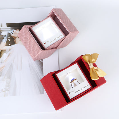 💕Dárková krabička na šperky na Valentýna, prémiová PU kožená LED lampa na narozeniny🎁