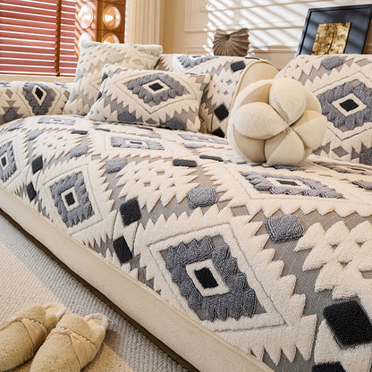 ✨Moderní geometrický plyšový potah na pohovku🛋️