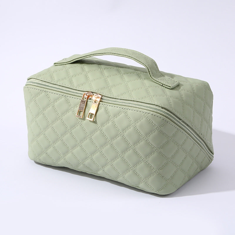 ✨ Dámská cestovní kosmetická taštička – Voděodolný organizér na make-up z umělé kůže s otevíráním o 180° a velkou kapacitou