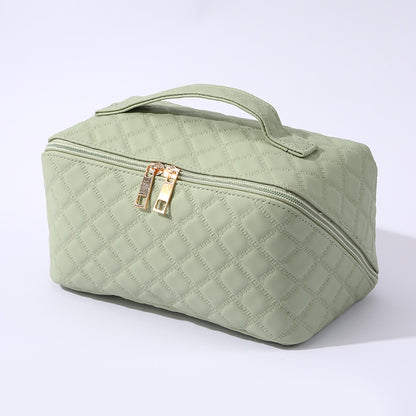 ✨ Dámská cestovní kosmetická taštička – Voděodolný organizér na make-up z umělé kůže s otevíráním o 180° a velkou kapacitou