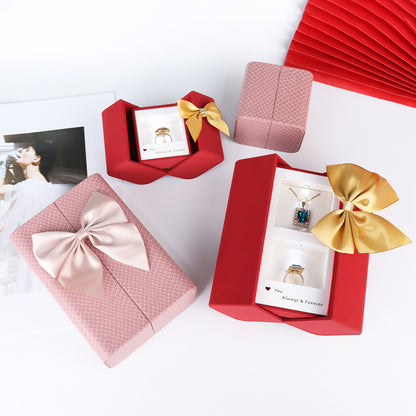 💕Dárková krabička na šperky na Valentýna, prémiová PU kožená LED lampa na narozeniny🎁