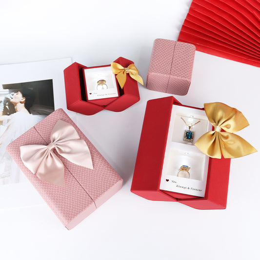 💕Dárková krabička na šperky na Valentýna, prémiová PU kožená LED lampa na narozeniny🎁