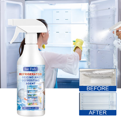 Refrigerator defrosting and ice removal agent