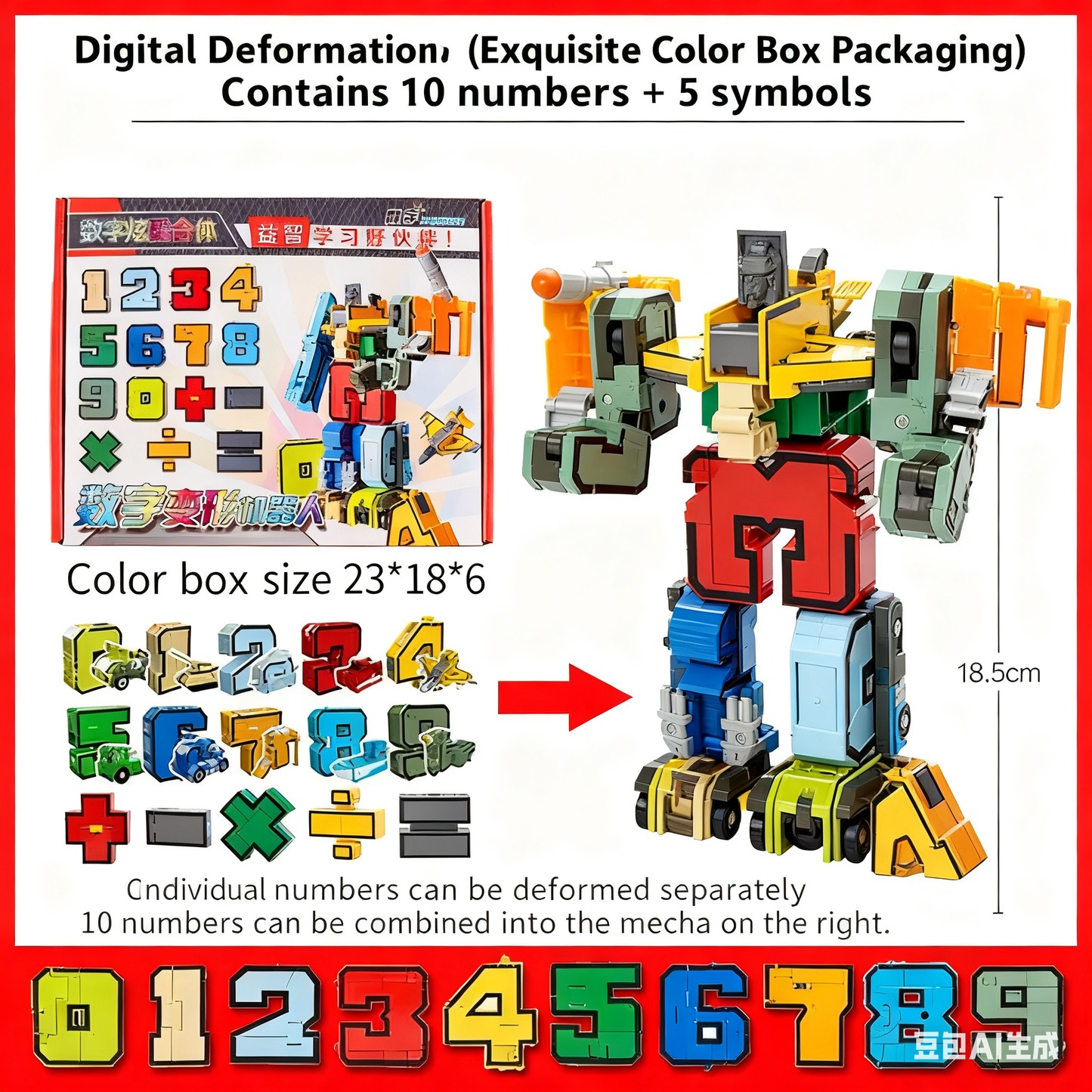 Robot pro transformaci čísel pro děti s deformací hračky🤖