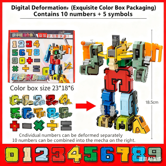Robot pro transformaci čísel pro děti s deformací hračky🤖