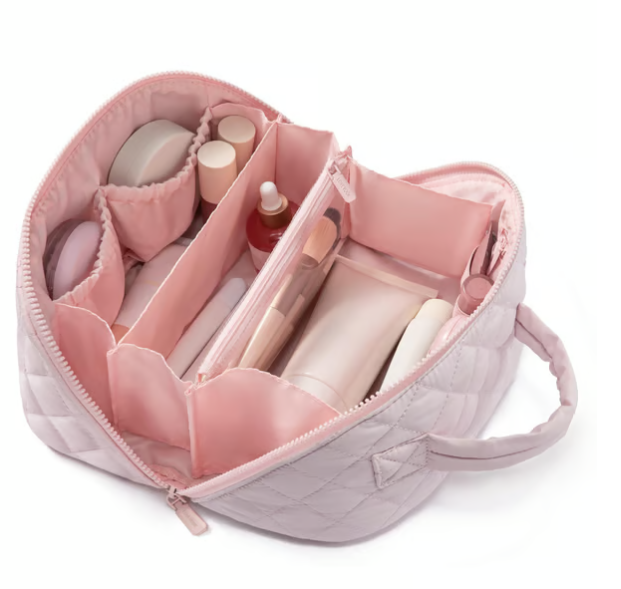 ✨ Dámská cestovní kosmetická taštička – Voděodolný organizér na make-up z umělé kůže s otevíráním o 180° a velkou kapacitou